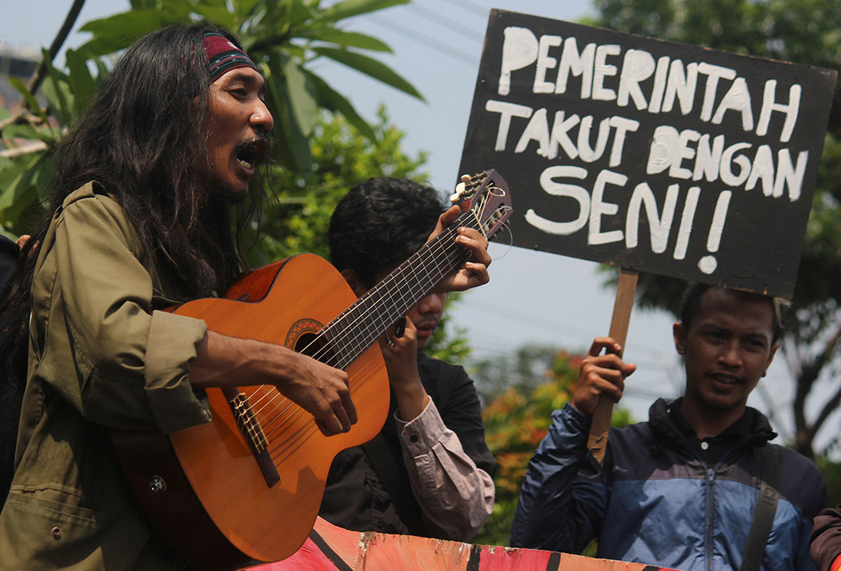 Musisi Indonesia Unjuk Rasa Tolak RUU Musik